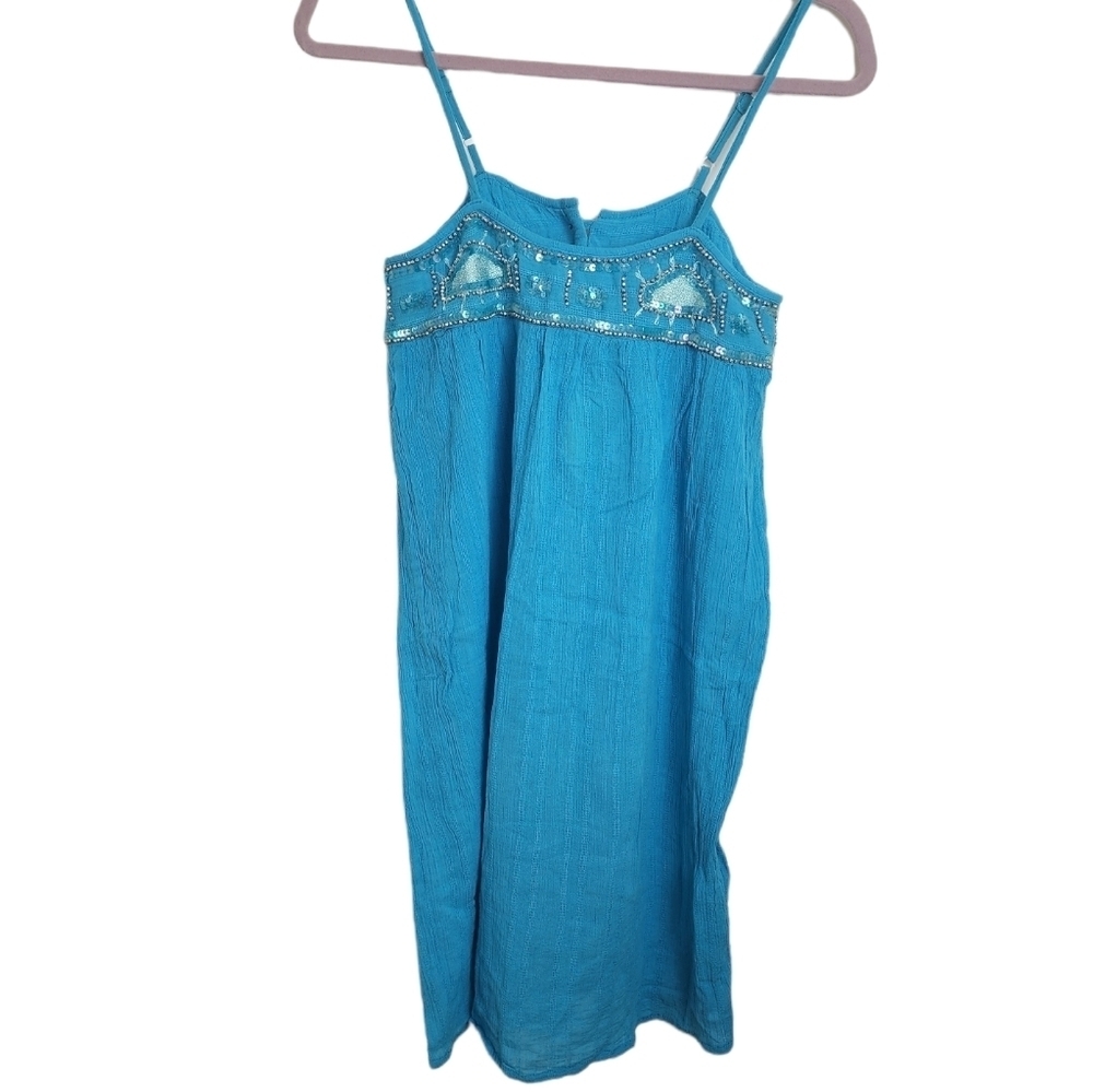Raviya Turquoise Embroidered Beaded & Sequin Accent Women's Dress Size S NWT